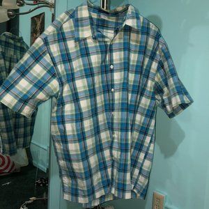 Plaid short-sleeve button down shirt, Size XL